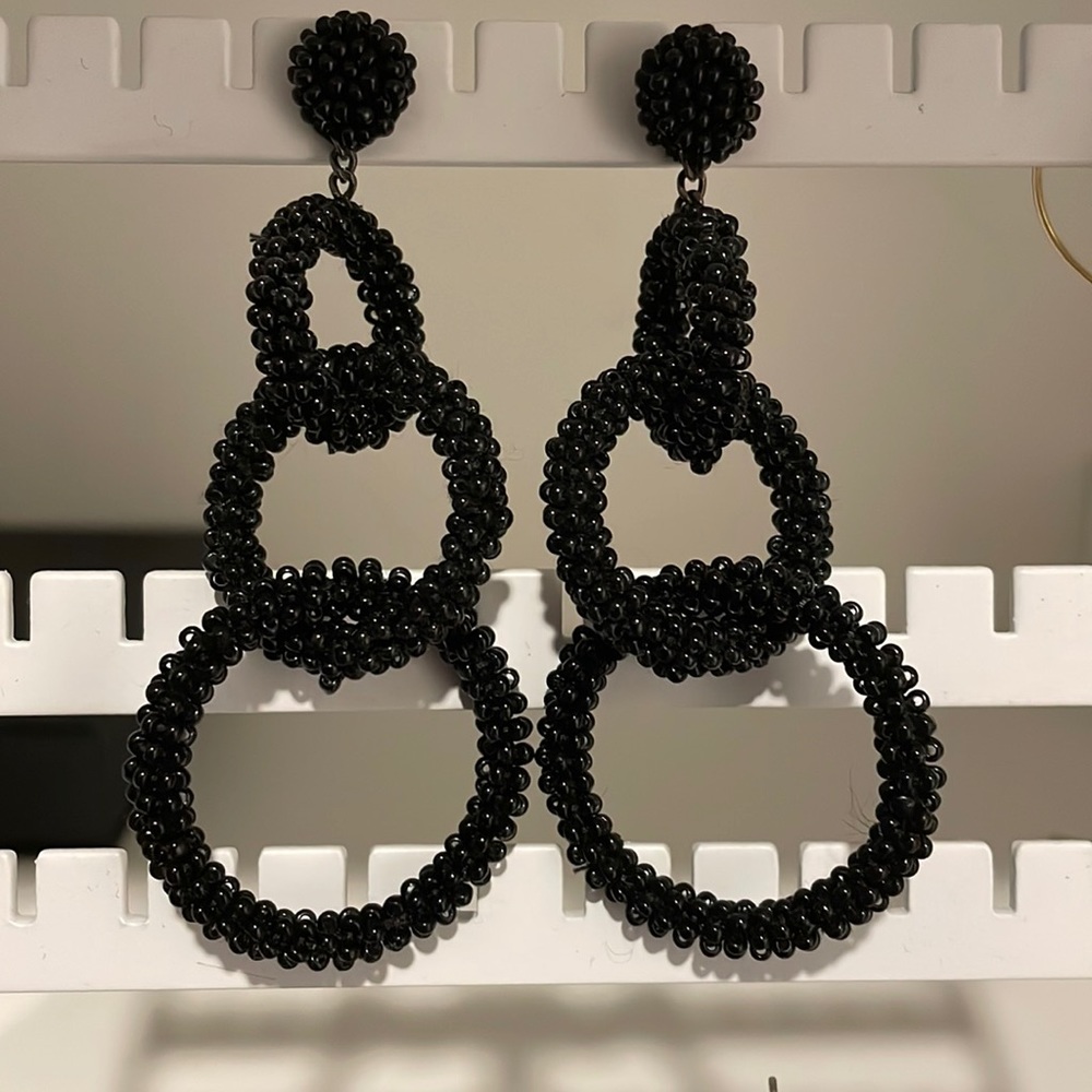 Black beaded earrings